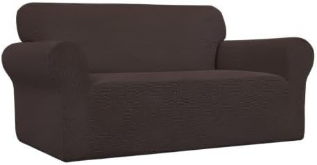 Easy-Going Stretch Oversized Loveseat Couch Covers Washable Chocolate | 1-Piece - Image 8