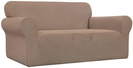 Easy-Going Stretch Loveseat Couch Covers Washable Camel | 1-Piece Loveseat - Image 8