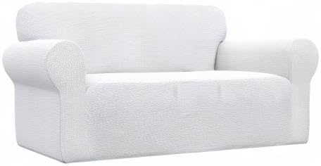 Easy-Going Stretch Oversized Loveseat Couch Covers Washable Snow White | - Image 9
