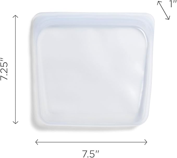 Stasher Platinum Silicone Food Grade Reusable Storage Bag, Amethyst (Sandwich) | Reduce Single-Use Plastic | Cook, Store, Sous Vide, or Freeze | Leakproof, Dishwasher-Safe, Eco-friendly | 28 Oz