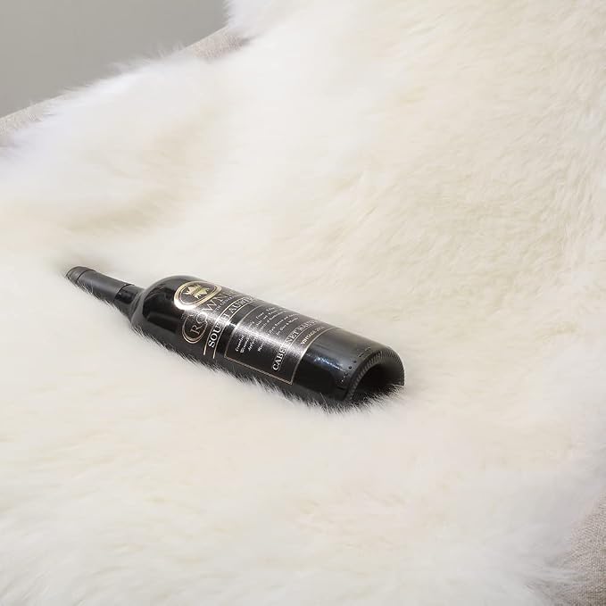 IRIWOOL Premium Genuine Fur Sheepskin Rug Real Australia Sheepskin Natural - Image 6