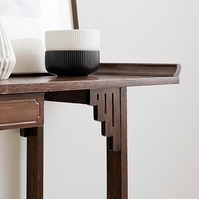 Japanese Style Console Table, Bamboo Accent Table - Image 6