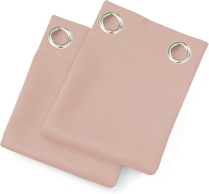 Blush Blackout Curtains/38 x 54 Inch/Set of Two Panels Grommet Living Room - Image 9