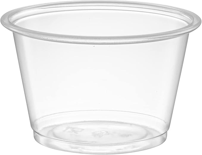 {4 oz,200 Cups} Clear Diposable Plastic Portion Cups No Lids, Small Mini Containers For Portion Controll, Jello Shots, Meal Prep, Sauce Cups, Slime, Crafts, Disposable Souffle Cups & Much more