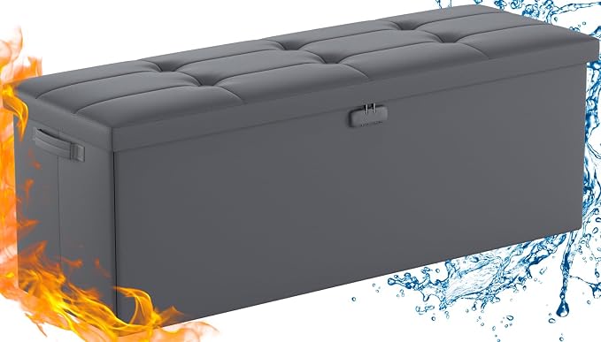 DocSafe Storage Ottoman Bench, Fireproof&Waterproof Folding Bench - Image 9