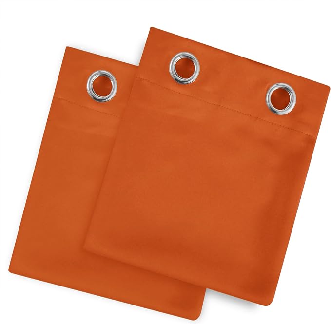 Blackout Curtains 52 x 120 Inch Long Orange Curtains Set of 2 Panels Room - Image 9