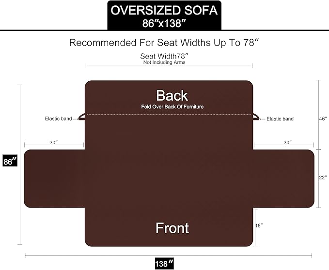U-NICE HOME Large Sofa Cover Reversible Couch Cover - Image 6