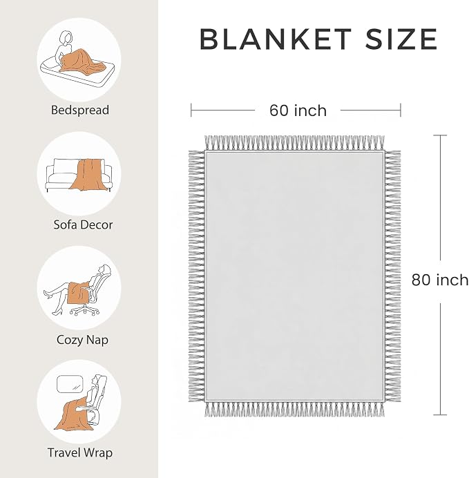 LUTBM Boho Throw Blanket for Bed Cotton Soft Lightweight Quilt Summer Blanket - Image 7