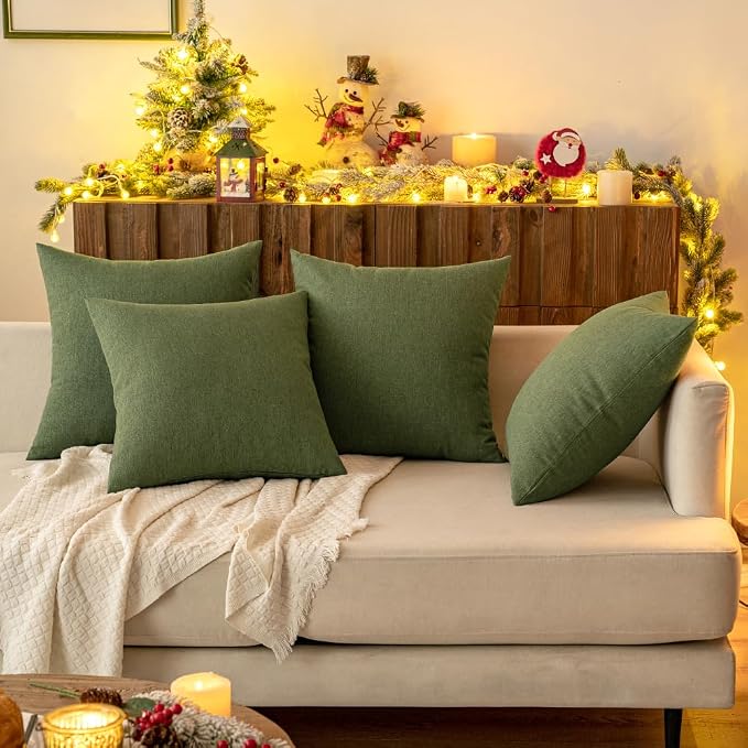 MIULEE Pack of 2 Decorative Outdoor Solid Waterproof Throw Pillow Covers Euro - Image 8
