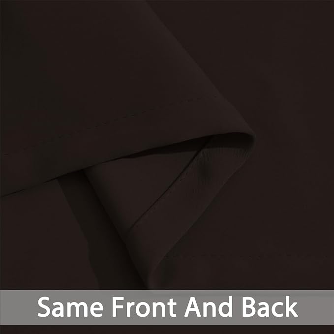 Yakamok Room Darkening Curtains 52x96 inch Length Dark Brown-Living Room | 2 - Image 7