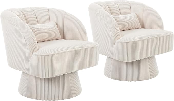 Garvee Ultra-Plush Swivel Accent Chair, 360° Barrel Lounge Chair - Image 9