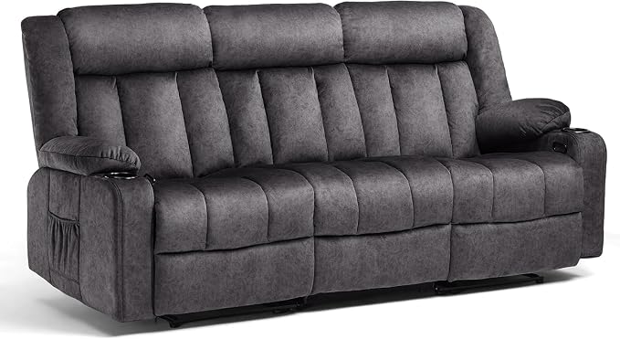 COMHOMA Manual Recliner Chair Set,Fabric Reclining Sofa Chair - Image 7