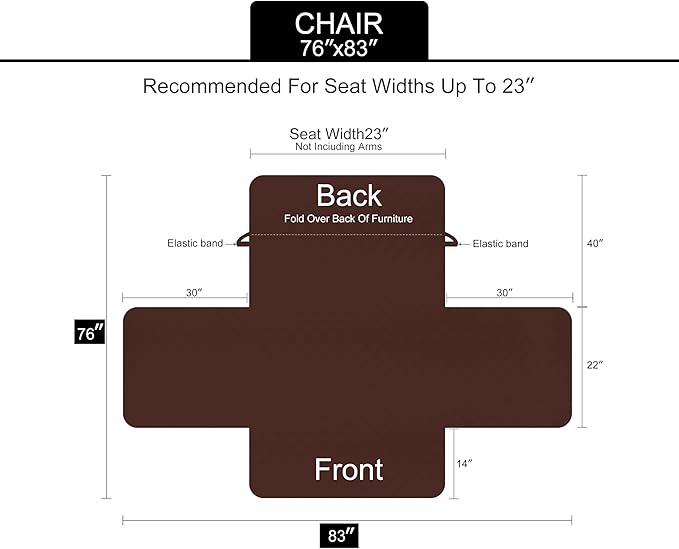 U-NICE HOME Reversible Recliner Chair Covers, Huntergreen/Sage | 23''Armchair - Image 6