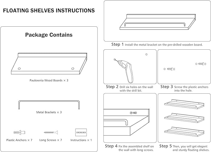 RYOFOBETTO Small Floating Shelf, 6X6 Inches Farmhouse Wall Shelves - Image 7