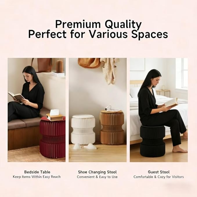 Folding Stool 660LB Load Capacity, 15.7" Home Furniture,Space-Saving Paper - Image 6