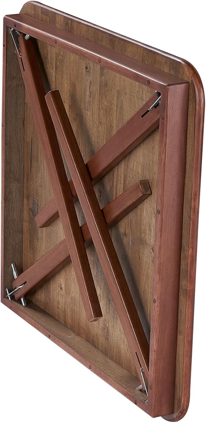 MECO Stakmore Classic Straight Edge Solid Wood Folding Card Table, Cherry Frame - Image 9