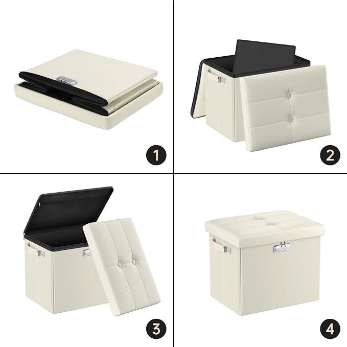 DocSafe Storage Ottoman with Lock, Fireproof&Waterproof 17 Inches Folding - Image 9