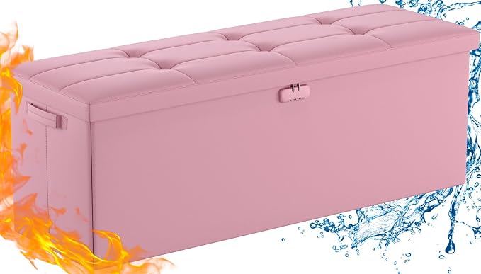 DocSafe Storage Ottoman Bench, Fireproof&Waterproof Folding Bench - Image 10