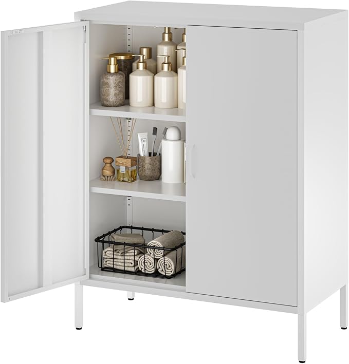 YAUWOH Metal Cabinet with 2 Doors and 4 Shelves,39.96" Tall Steel Office Cabinet - Image 6