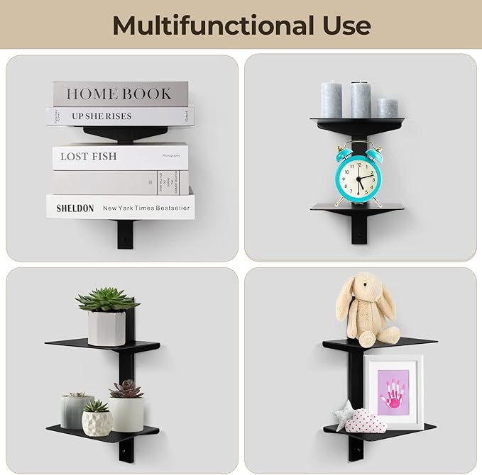Floating Book Shelves for Wall, 2 Tier Invisible Floating Bookshelf, Vertical - Image 7