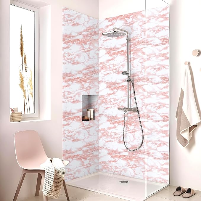 practicalWs White/Pink Marble Contact Paper Granite Peel and Stick Countertops - Image 7
