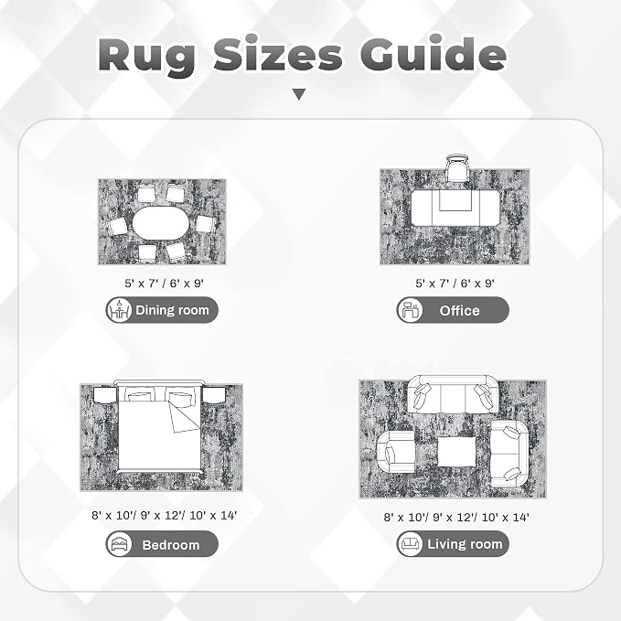 pmtsns Area Rugs 9x12 for Living Room: Washable Rug Modern Abstract Neutral - Image 8