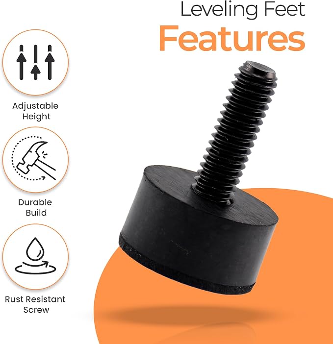 5/16 Rubber Adjustable Furniture Leveler,8 Pack Leveling Feet Screws in Threaded - Image 7