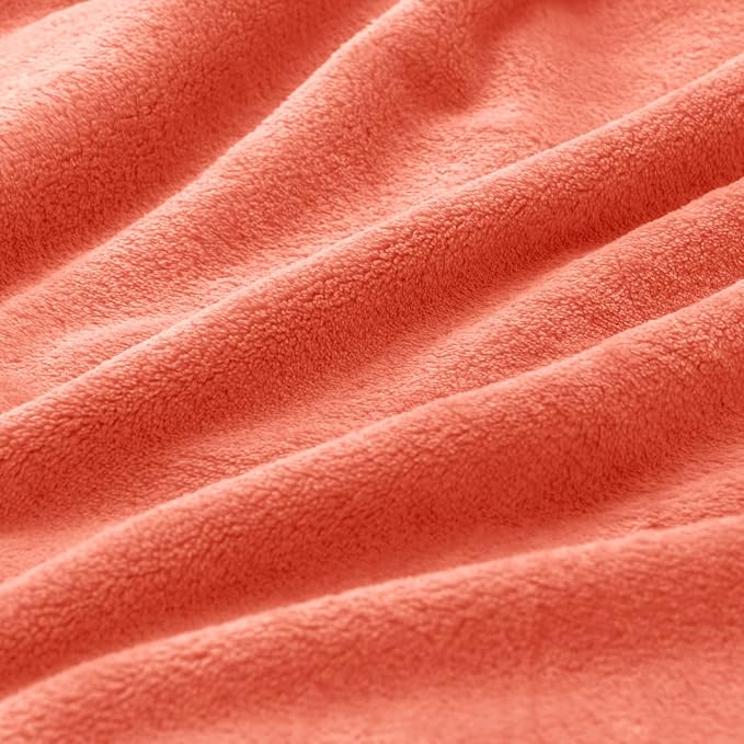 BEDELITE Fleece Blanket Soft Plush Twin Size Blanket Coral Red 60"x80" | Ultra - Image 9