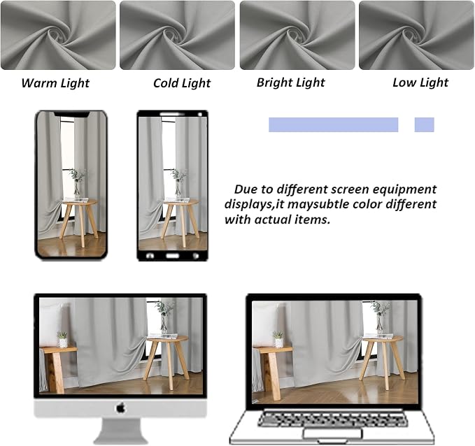 Simplebrand Silver Grey Blackout Curtains - Image 9