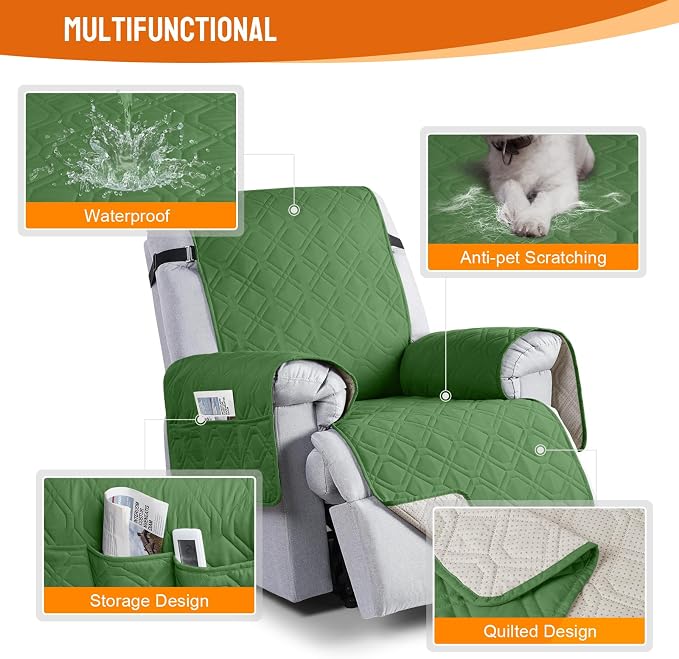VANSOFY 100% Waterproof Recliner Chair Covers, Recliner Cover Non-Slip Dog - Image 7