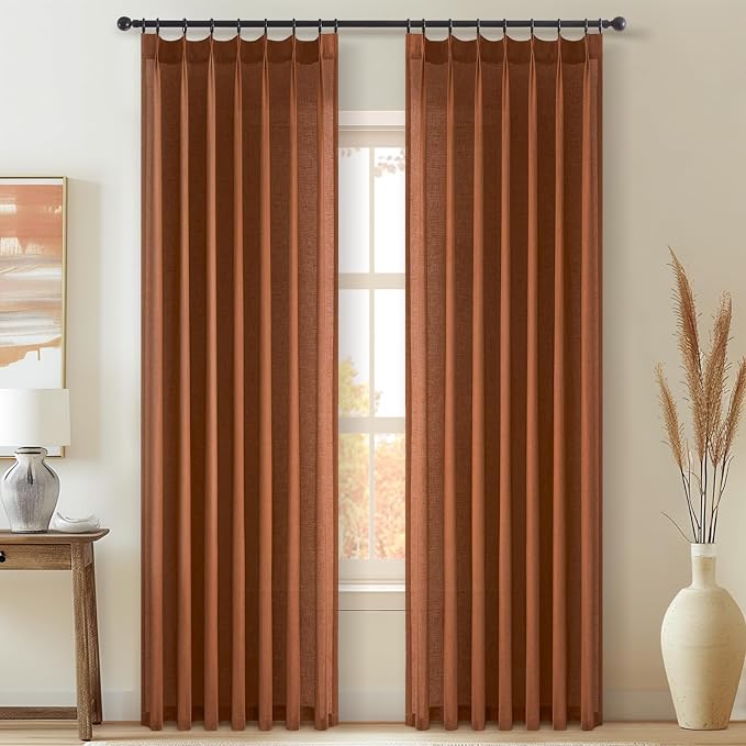 Pleated Linen Curtains 96 Inches Long - Image 8