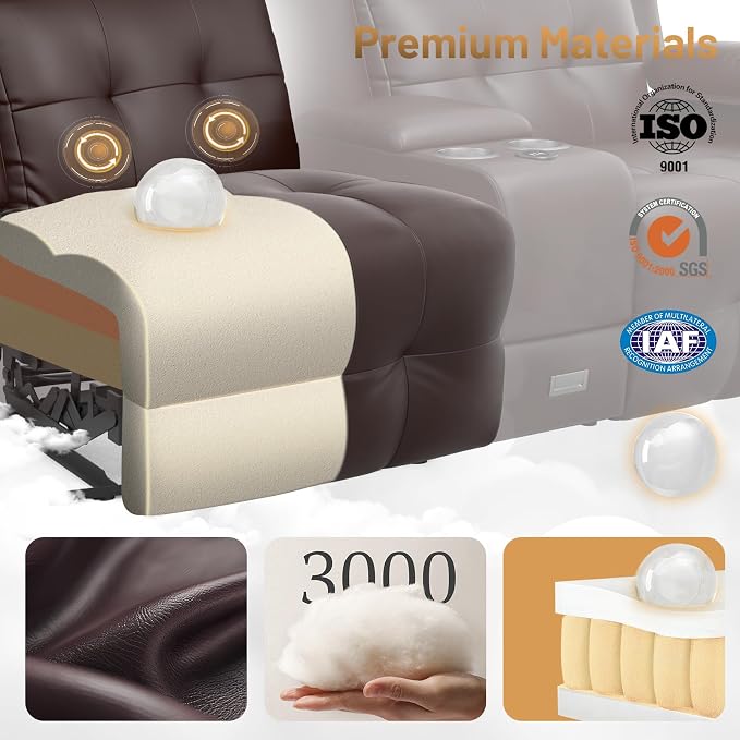 Loveseat Recliner Sofa, Home Theater Seating - Image 8