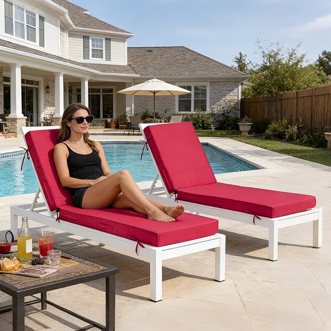 72x21x4in Lounge Cushions for Outdoor Furniture, Outdoor Lounge Chair Cushions - Image 6