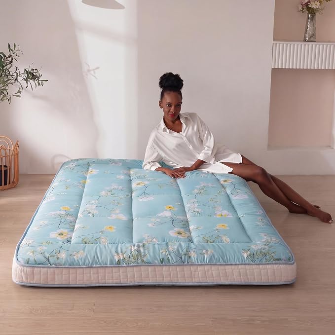MAXYOYO Rustic Floral Korean Futon Mattress, Padded Japanese Floor Mattress - Image 7