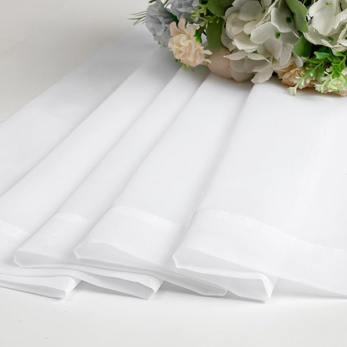 Sheer White Valances for Windows 18 Inch Length 2 Pcs, Cafe Kitchen Curtains - Image 8