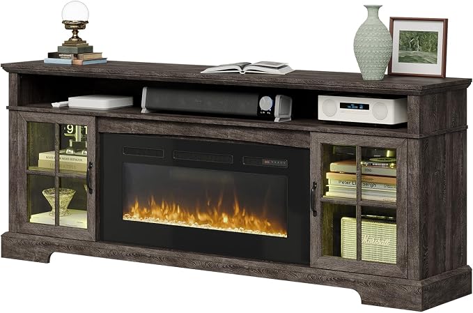 70" Farmhouse TV Stand with 36" Fireplace - Image 9