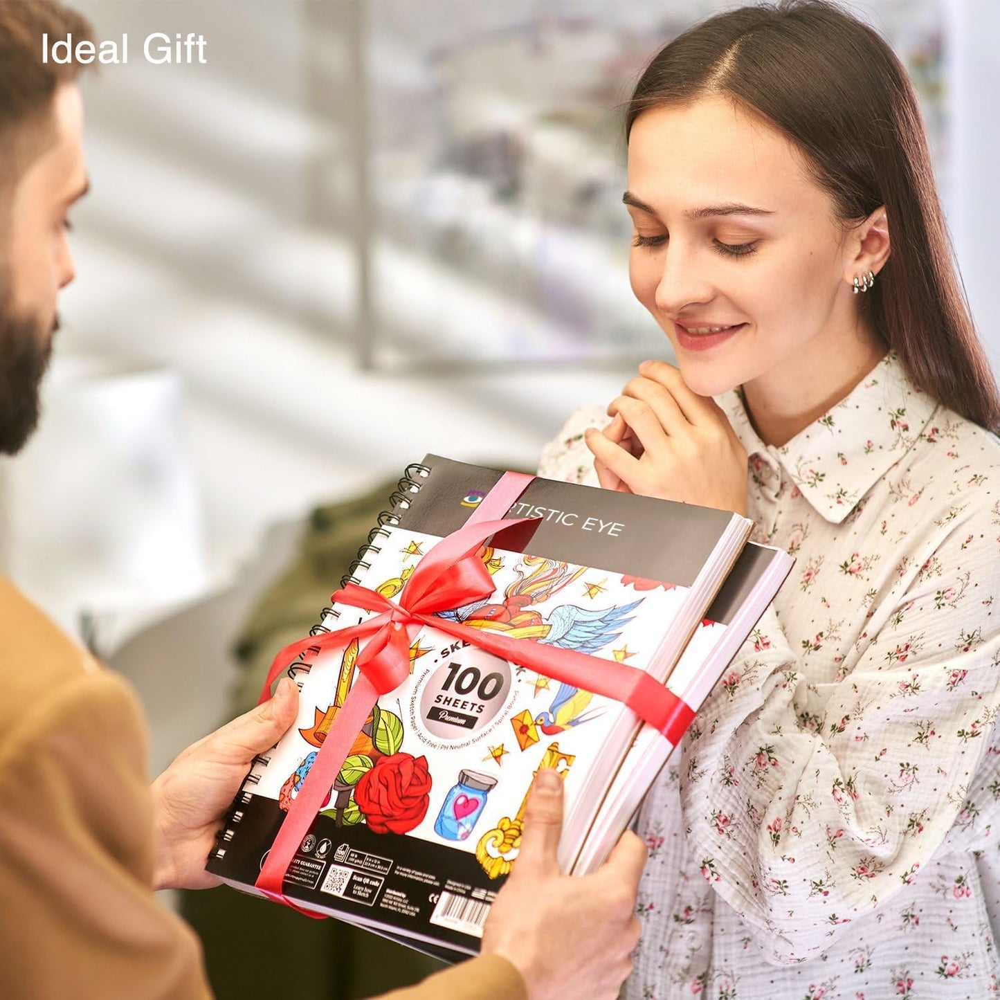 ARTISTIC EYE 9x12 Premium Sketch Book Set, 100 Sheets, Spiral Bound, 68lb (100gsm), Acid-Free Drawing Paper, Ideal for Kids, Teens & Adults (Set of 2)