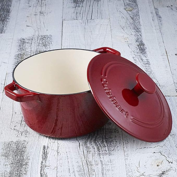 Cuisinart Chef's Classic Enameled Cast Iron Round Covered Casserole (Cardinal Red, 3- Quart)