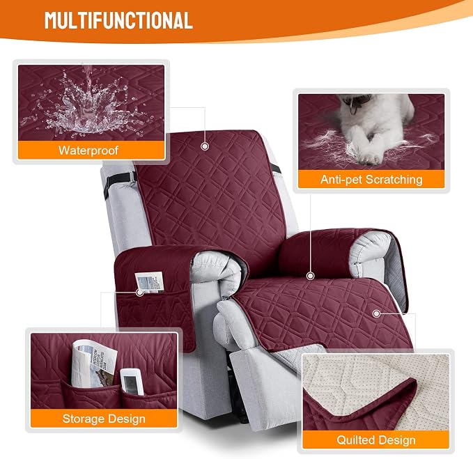 VANSOFY 100% Waterproof Recliner Chair Covers, Recliner Cover Non-Slip Dog - Image 7