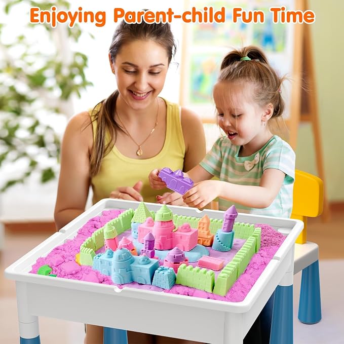arscniek Toddlers Activity Table 7 in 1 Kids Activity Tables and 4 Chairs - Image 7