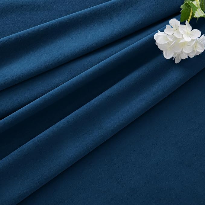 MIULEE Velvet Curtains 50W x 84L 2 Panels Navy Blue Blackout Curtains | Luxury - Image 7
