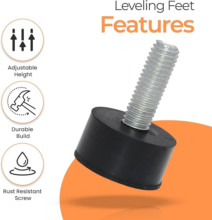 M8 Rubber Adjustable Furniture Leveler,8 Pack Leveling Feet Screws in Threaded - Image 7