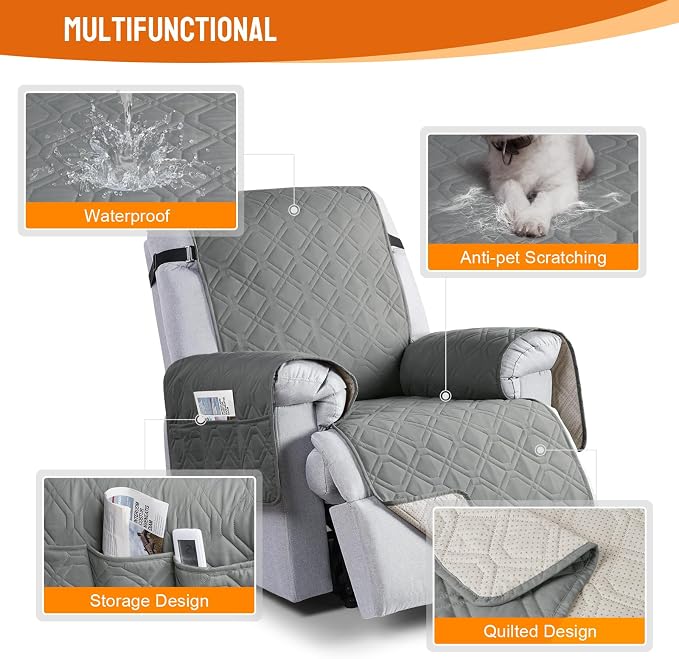 VANSOFY 100% Waterproof Recliner Chair Covers, Recliner Cover Non-Slip Dog - Image 7