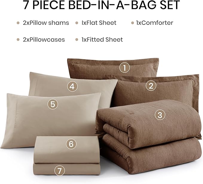 Monbix Oversized Queen Comforter Set, Bed in a Bag 7 Pieces - Image 7
