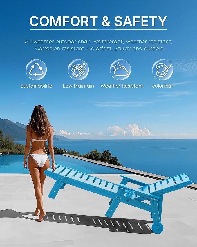 Patio Chaise Lounge Chair Set of 2, Oversize Lounge Chairs - Image 7
