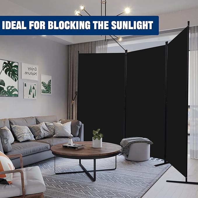 Room Divider 6FT Portable Room Dividers and Folding Privacy Screens, 3 Panel - Image 7