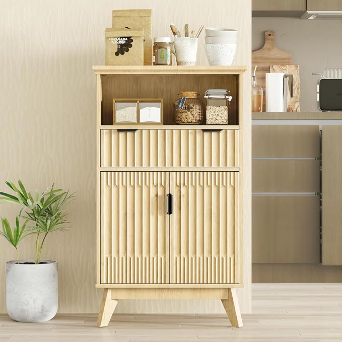 Fatmok Buffet Cabinet with Storage Seto of 2, Wood Buffet Sideboard Console - Image 7