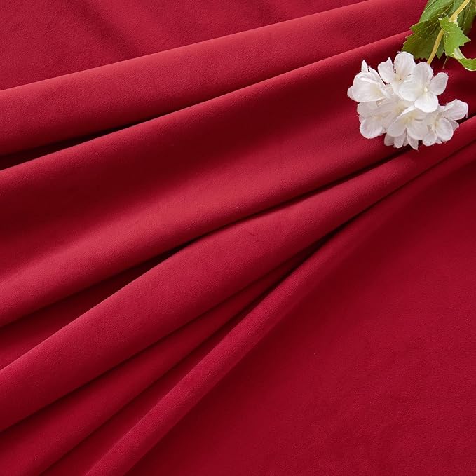 MIULEE Velvet Curtains 50W x 108L 2 Panels Red Blackout Curtains | Luxury - Image 7