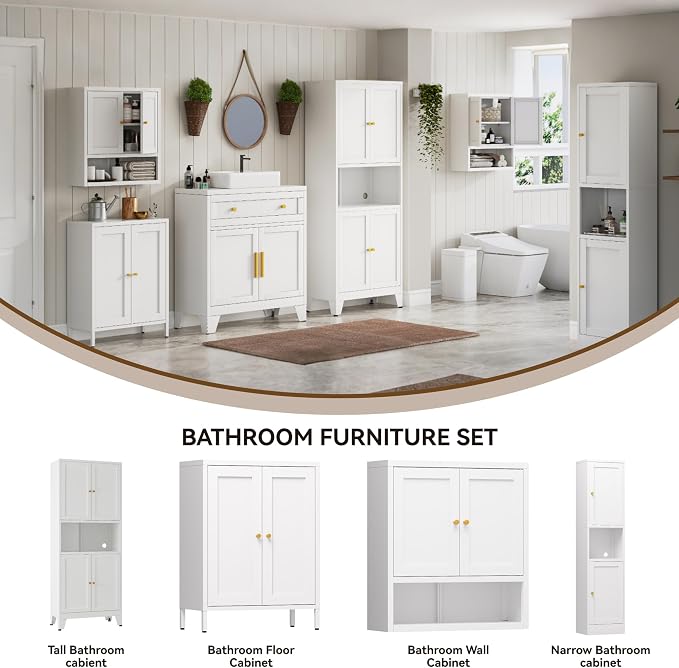YAUWOH 2-Door Metal Storage Cabinet, Tall Slim Pantry Organizer - Image 8
