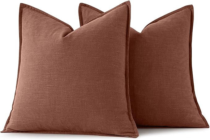 MIULEE Decorative Linen Pillow Covers 20x20 Inch Autumn Glaze | Boho Farmhouse - Image 6